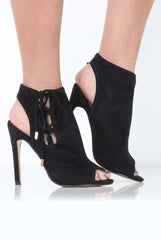 Black Peep Toe heels - Corrine-Heels