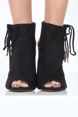 Black Peep Toe heels - Corrine-Heels