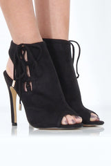 Black Peep Toe heels - Corrine-Heels