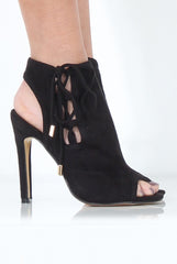 Black Peep Toe heels - Corrine-Heels