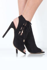Black Peep Toe heels - Corrine-Heels