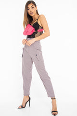 Black Pink Check Frill Detail Trousers - Bristal-Trousers