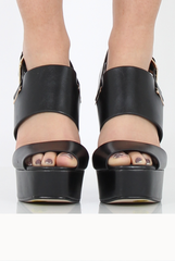 Black Platform Block Heel - Esme-Heels