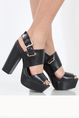 Black Platform Block Heel - Esme-Heels