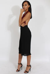 Black Pleated High Waisted Culottes - Audrey-Trousers