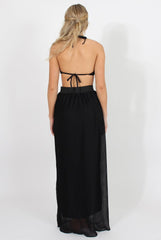 Black Pleated Maxi Skirt - Shanice-Skirts