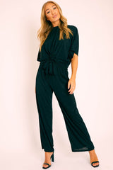 Black Plisse Wide Leg Trouser and Top Co-ord - Hellen-Co-ords