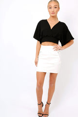 Black Plunge Crop Top - Suzanne-Crop Tops