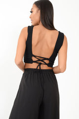 Black Plunge Tie Front Bralet - Brelee-Bralets
