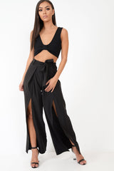 Black Plunge Tie Front Bralet - Brelee-Bralets