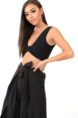 Black Plunge Tie Front Bralet - Brelee-Bralets