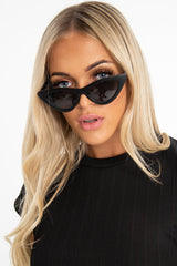 Black Pointed Cat Eye Sunglasses - Ramia-Sunglasses