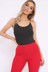 Black Polka Dot Bodysuit - Tari-Bodysuits