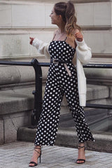 Black Polka Dot Jumpsuit - Witney-Jumpsuits