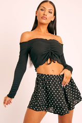 Black Polka Dot Tiered Shorts - Maiyah-Shorts