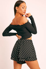 Black Polka Dot Tiered Shorts - Maiyah-Shorts