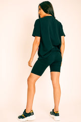 Black Printed T-shirt and Cycling Shorts Co-Ord - Eliza-Co-ords