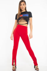 Black Property of No-One Extreme Rip Crop Top - Verle-T-shirt