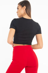 Black Property of No-One Extreme Rip Crop Top - Verle-T-shirt