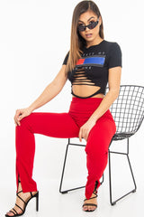 Black Property of No-One Extreme Rip Crop Top - Verle-T-shirt