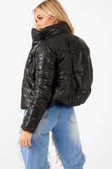 Black Puffer Coat - Alyssa-Coats