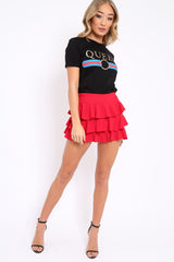 Black Queen Slogan T-shirt - Chenise-Tops