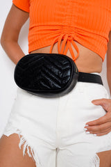 Black Quilted Bumbag - Lovenia-Bags