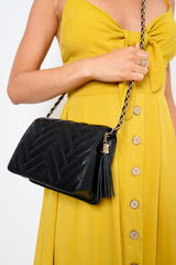 Black Quilted Cross Body Bag - Liezel-Bags