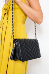 Black Quilted Cross Body Bag - Liezel-Bags