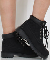 Black Quilted Hiker Boots - Coco-Boots