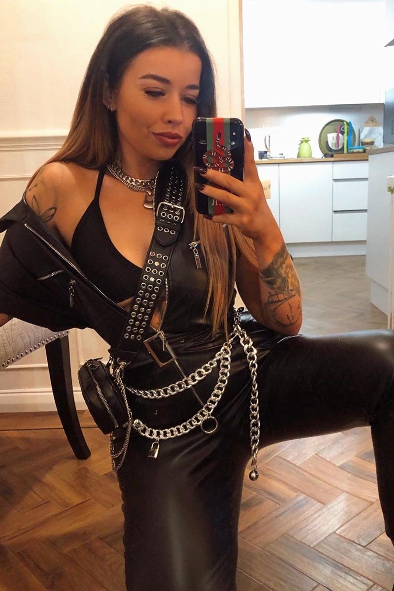 Black Quilted Studded Cross Body Bag - Yariah-Bags