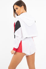 Black Red Colour Block Hooded Jacket Shorts Tracksuit Co-ord - Jettie-Co-ords