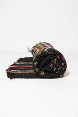 Black Red Tartan Fringe Hem Scarf - Liany-Accessories