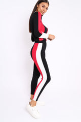 Black Red and White Striped Tracksuit - Cayla-Co-ords