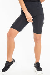 Black Reflective Stripe Side Cycling Shorts - Betty-Shorts