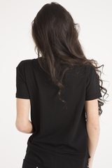 Black Reversible Sequin 'Love' Slogan T-Shirt - Ida-T-shirt