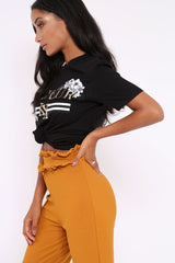 Black Reveur Slogan T-shirt - Caty-Tops