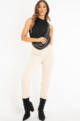 Black Rib High Neck Cut Out Back Bodysuit - Leara-Bodysuits