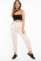 Black Rib Knit High Neck Cut Out Crop Top - Lucey-Crop Tops