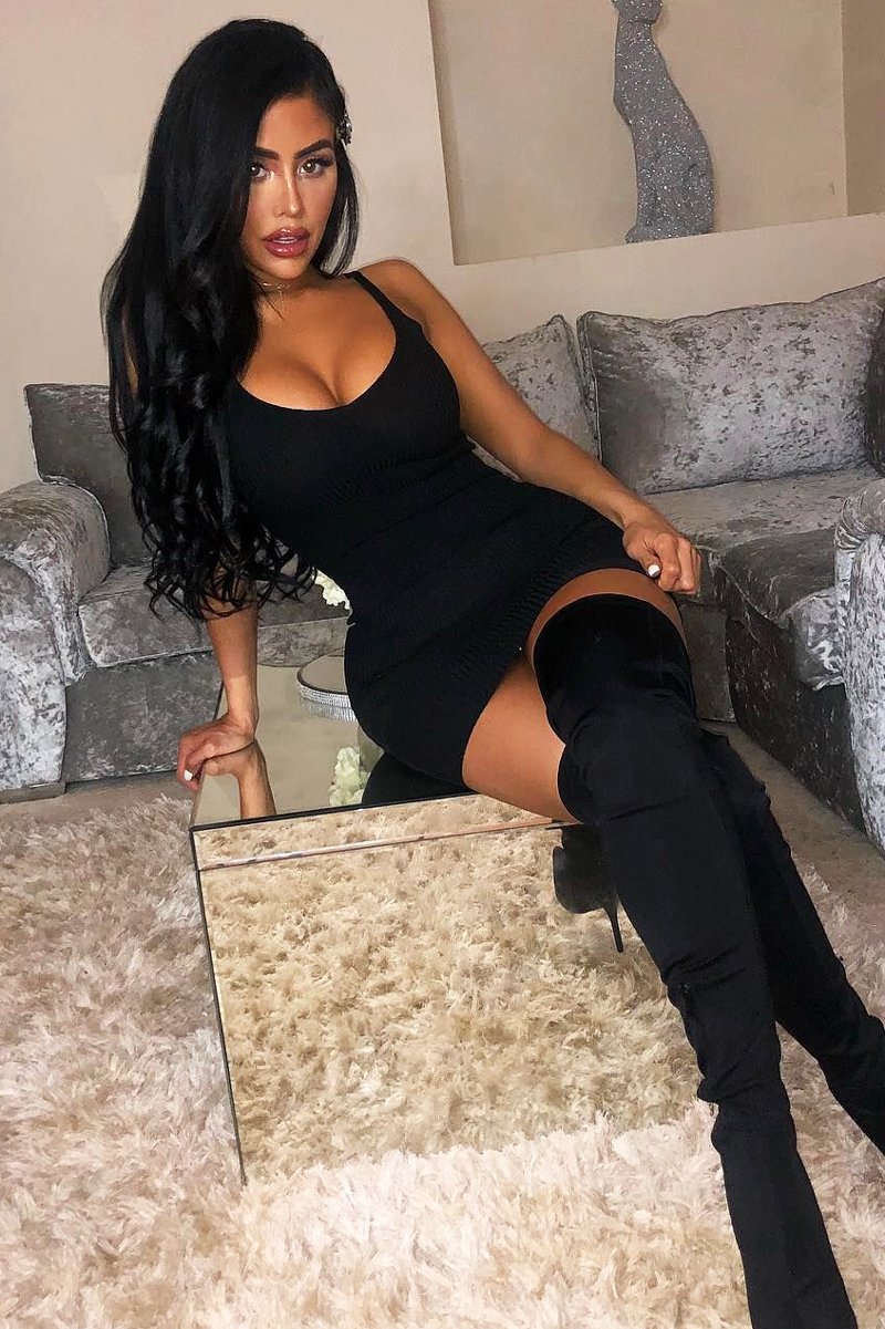 Black Rib Knit V Neck Mini Dress - Amylia-Dresses