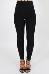 Black Ribbed Leggings - Kirsty-Dresses