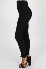 Black Ribbed Leggings - Kirsty-Dresses