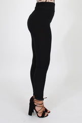 Black Ribbed Leggings - Kirsty-Dresses