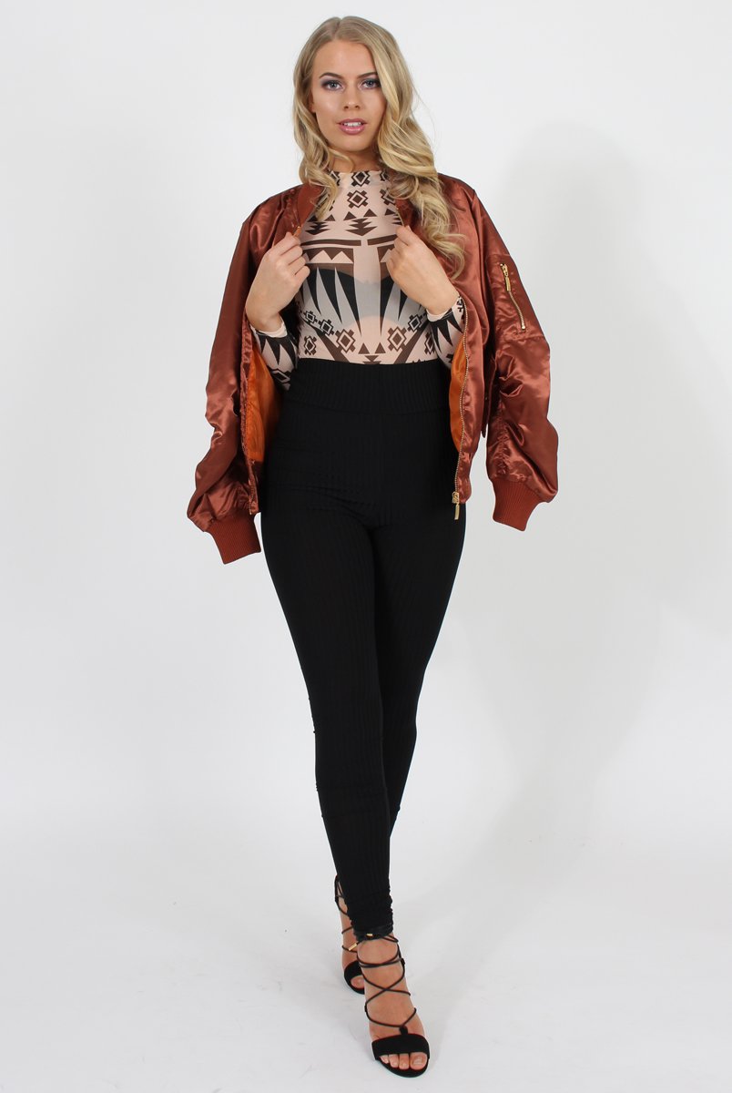 Black Ribbed Leggings - Kirsty-Dresses