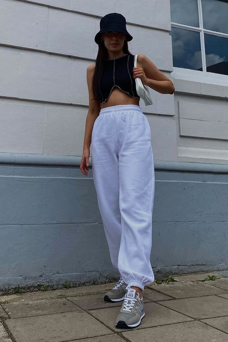 Black Ribbed Notch Contrast Stitch Crop Top - Rinnah-Crop Tops