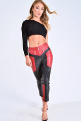 Black Ribbed One Shoulder Lettuce Hem Top - Henlee-Crop Tops