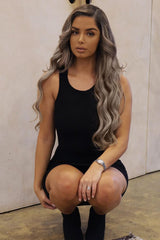 Black Ribbed Racer Midi Dress - Azra-Dresses