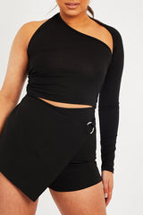 Black Ring Detail Skort - Delaila-Skirts