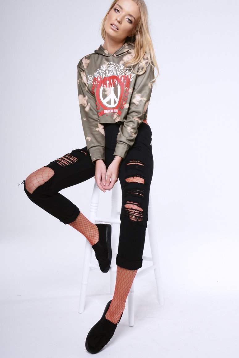 Black Ripped Boyfriend Jeans - Jazmine-Jeans