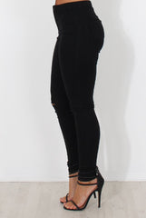 Black Ripped Knee Jeans-Clara-Jeans